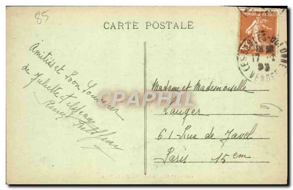 LES SABLES-D'OLONNE — A Praia — Edição das Novas Galerias, n° 108 - Verso