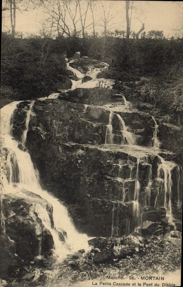 La Pequeña Cascada y el Puente del Diablo — Manche, 96, MORTAIN - Anverso