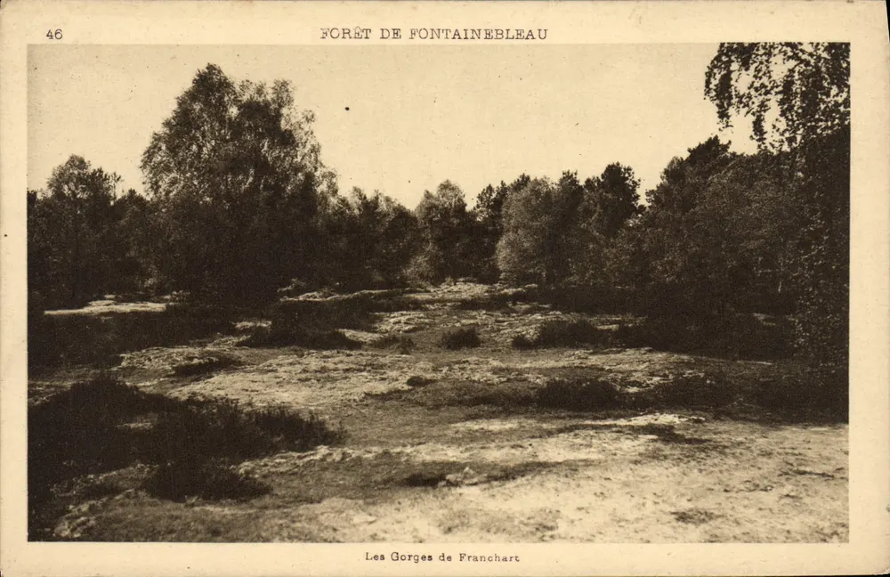 Les Gorges de Franchart — Forêt de Fontainebleau — E. Papeghin, Paris - Vorderseite