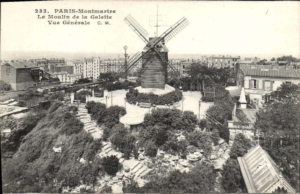 PARIS-Montmartre — Das Moulin de la Galette — Allgemeiner Blick — C.M. — n°233 - Vorderseite