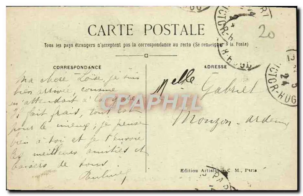 Paris - Bois de Boulogne - Das Mühle von Longchamps — C.M. n°337 - Rückseite