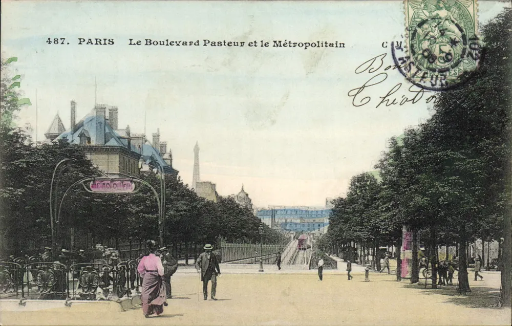 Paris — O Boulevard Pasteur e o Metropolitano — Editor CM, n°487 - Frente