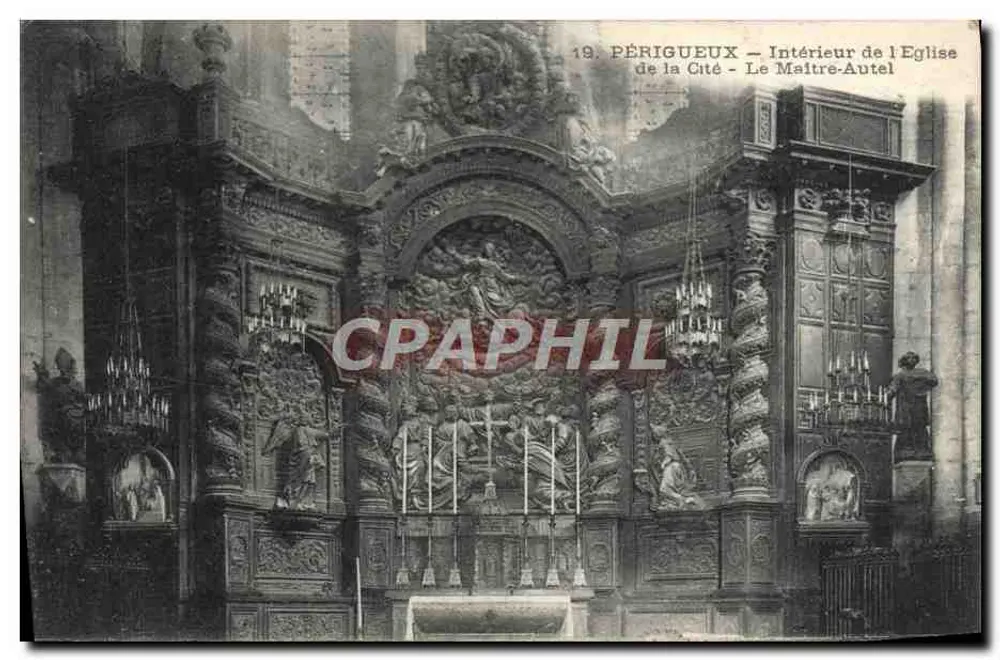 Périgueux — Innenansicht der Kirche der Stadt — Der Hauptaltar - Vorderseite
