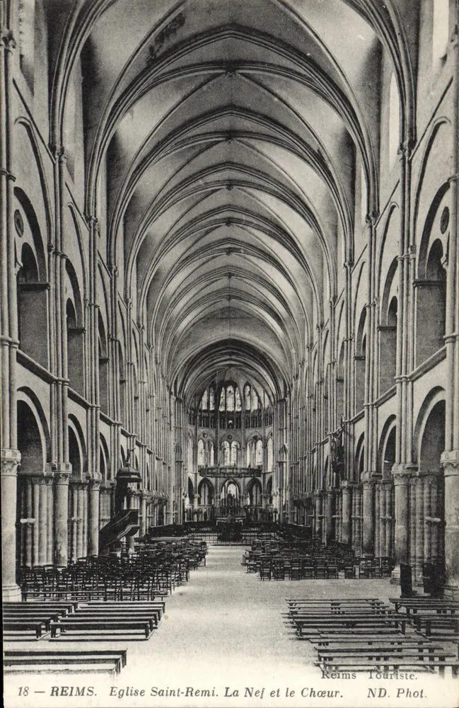 Reims — Kirche Saint-Remi. Die Kirchenschiff und der Chor — Reims Touriste, ND. Phot. - Vorderseite