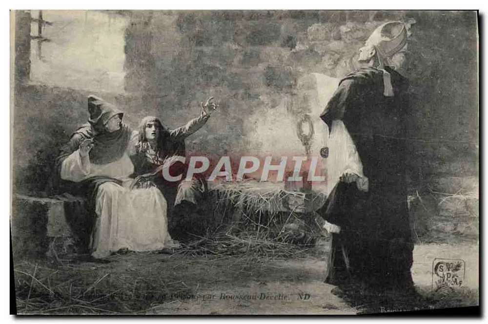 A Virgem com o Menino e Santa Catarina — cena religiosa — por Rousseau-Dacelle, ND - Frente