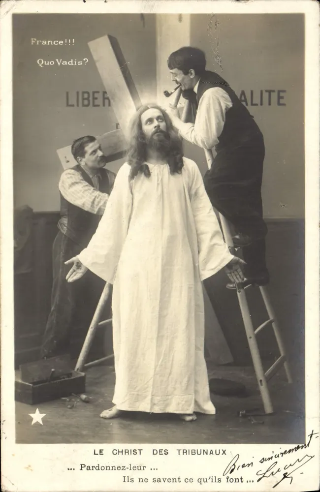 Le Christ des tribunaux — scène de théâtre avec texte politique — éditeur LUCAR (Série N° 760) - Vorderseite