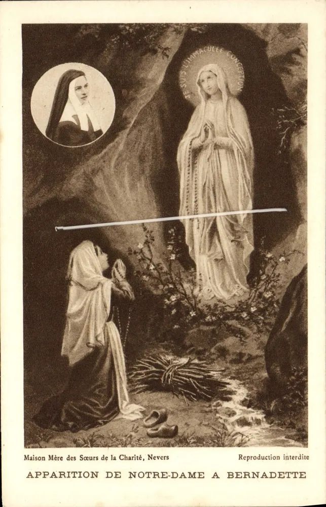 Aparecimento de Nossa Senhora para Bernadette — Casa-Mãe das Irmãs da Caridade, Nevers — Editor Séloccavire, Paris - Frente