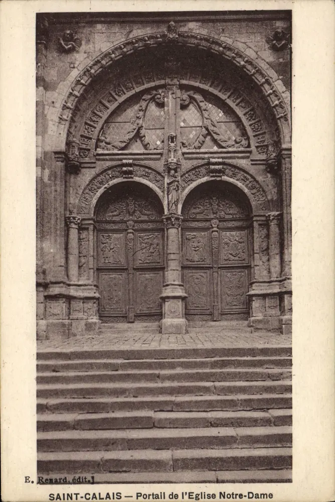 Saint-Calais — Ansicht des Portals der Kirche Notre-Dame — E. Renard, Verlag - Vorderseite