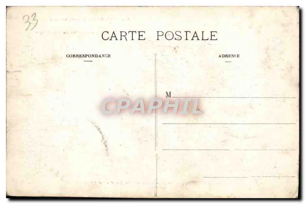 Mérignac (Gironde) — Kasteel van het Park - De Kapel — Woonplaats van de Koning en Koningin van Montenegro tijdens de Grote Oorlog in 1916 — Marcel Rebory, fototypie, Bordeaux - Achterkant