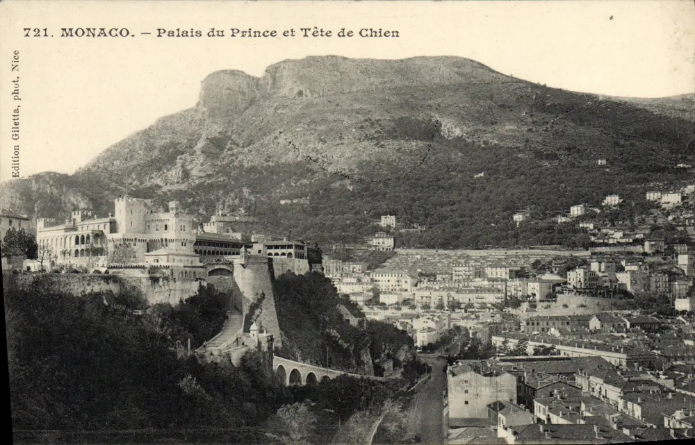 Monaco — Palast des Prinzen und Tête de Chien — phot. Gilletta, Nice, n° 721 - Vorderseite
