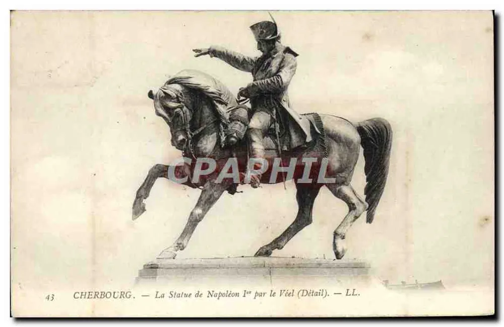 Cherbourg — Die Statue Napoleons I. von Véel (Detail) — LL. - Vorderseite