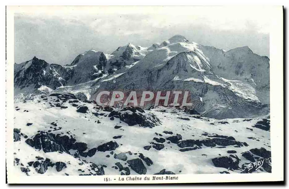 A Cadeia do Monte Branco — vista alpina — Gaby, n°151 - Frente