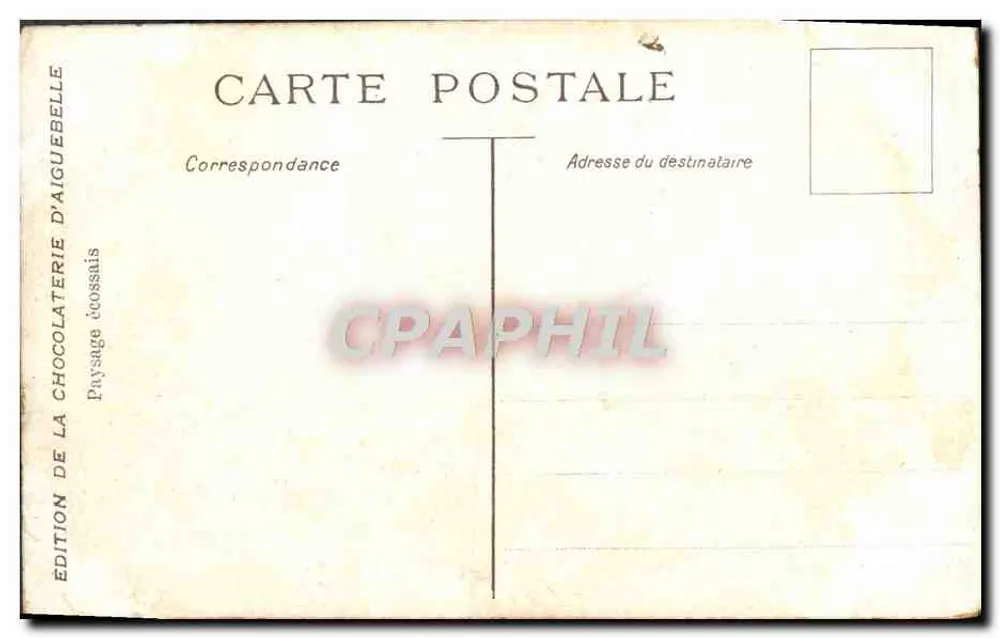 Paesaggio costiero — vista su un porto e colline — Edizione della Cioccolateria d'Aiguebelle - Verso