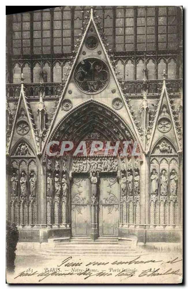 Paris vista aérea — Notre-Dame — Porta lateral Charles — P.4K15 - Frente