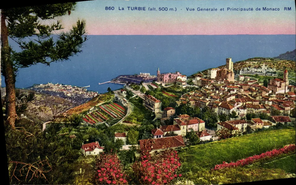 La TURBIE (alt. 500 m.) — Allgemeiner Blick und Fürstentum Monaco — RM - Vorderseite