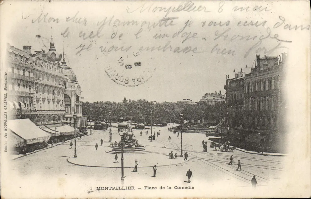 Montpellier — Place de la Comédie — Edição das Nouvelles Galeries, Montpellier - Frente