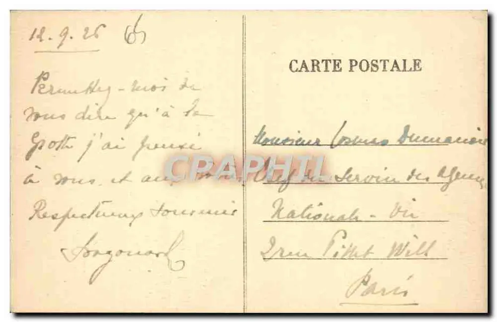 Lourdes — Vista geral e o Gave — Os Pirineus - Verso