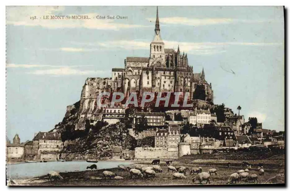 Mont-Saint-Michel — Südwestseite — Verlag: Laurent Nol, Rennes, Nr. 238 - Vorderseite