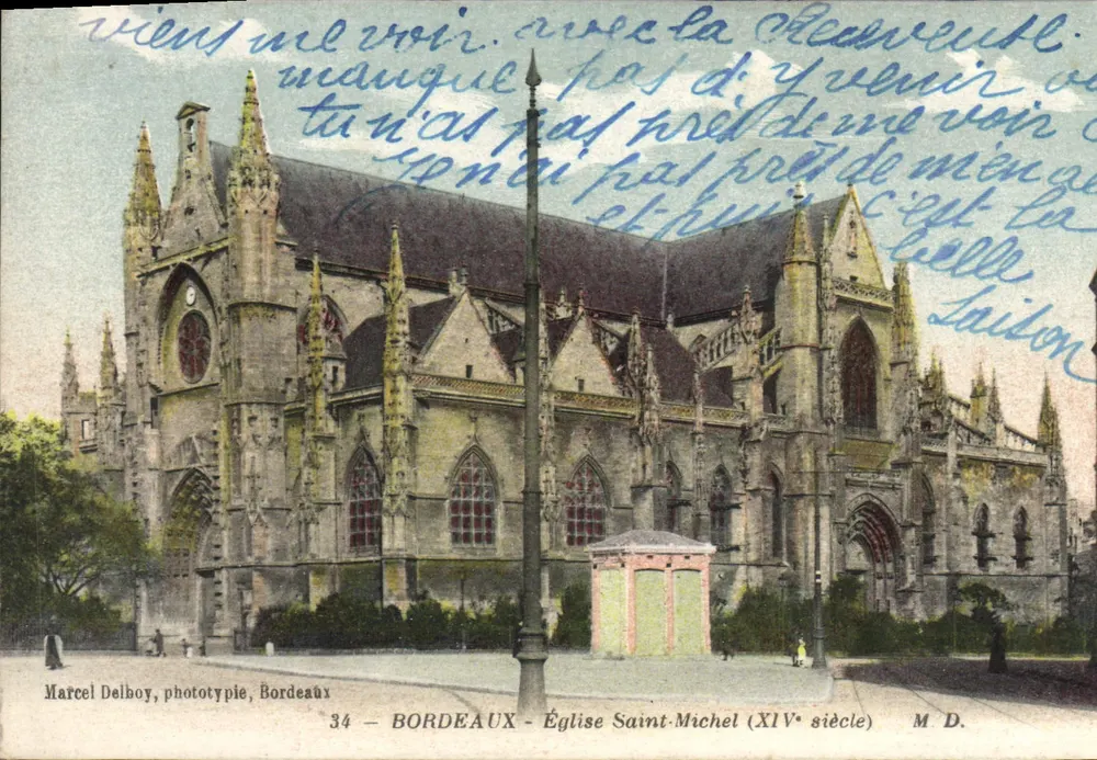 Bordeaux — Igreja de São Miguel (século XIV) — Marcel Delboy, fototipia, Bordeaux - Frente