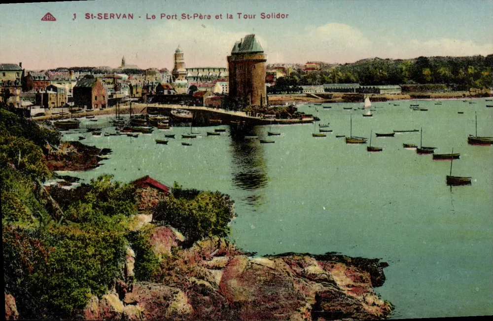 St-Servan - Le Port St-Père und die Turm Solidor — Antike Ansichtskarte n°1 — Cie des Arts Photomécanique, Paris - Vorderseite