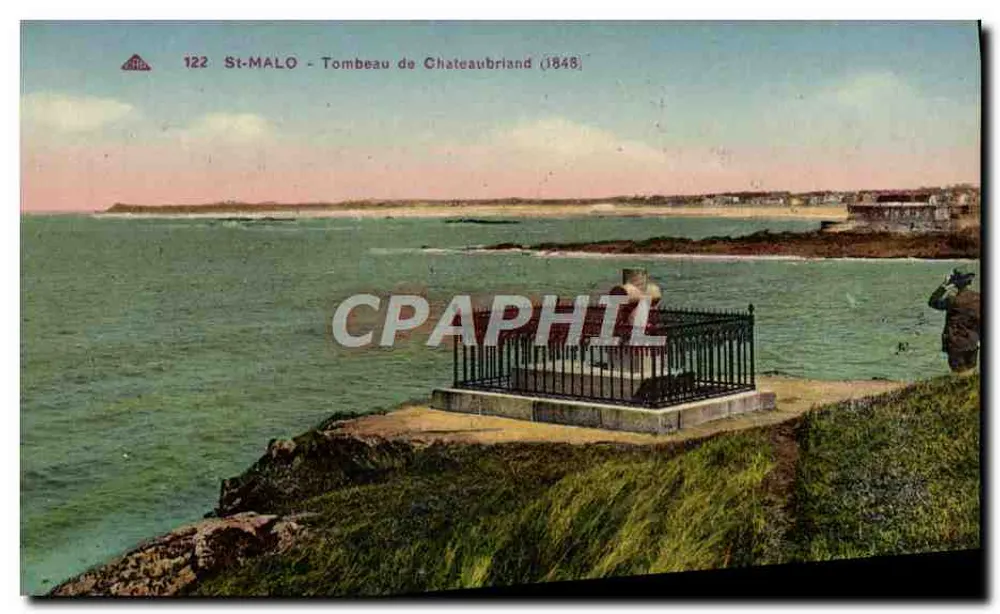 St-Malo - Túmulo de Chateaubriand (1848) — C° dos Artes Photo-Mecânicas, n° 122 - Frente