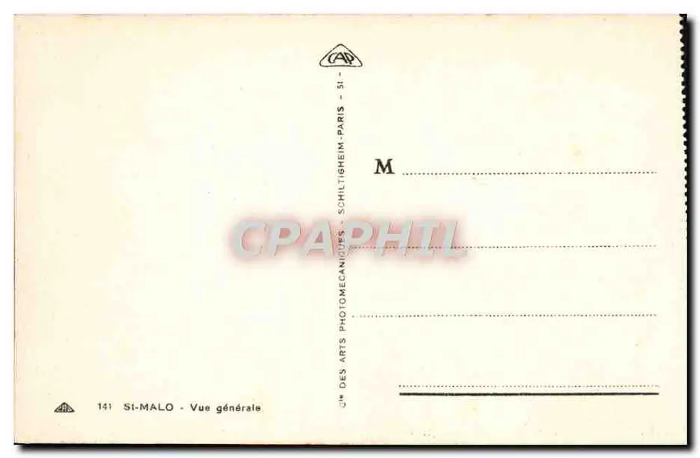 Saint-Malo — Vista geral — CAP - Si-Malo - Paris - Verso