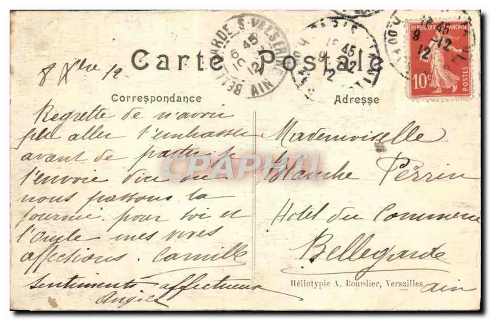 Versailles - Bassin da Pirâmide — Héliotypie A. Bourdier, n° 402 - Verso