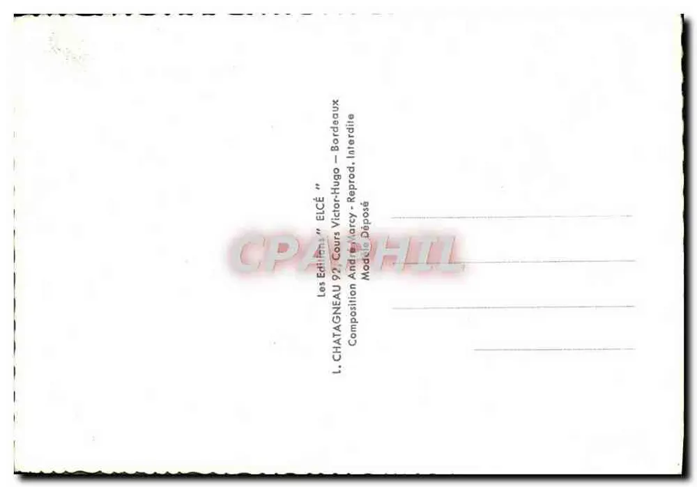 O Lago d'Annecy — Carta postal ilustrada — Editor Elcè - Verso