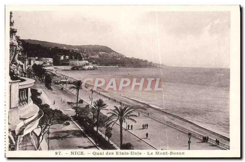 Nice — Quai des États-Unis — Mont Boron — J. Gilletta et Cie, Nice - Vorderseite