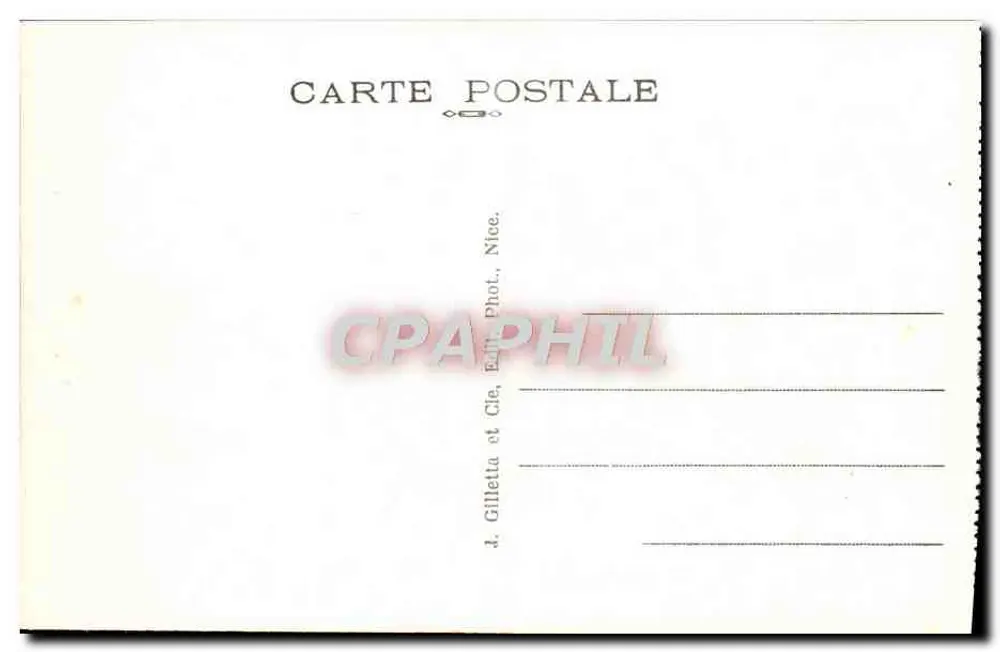 Nice — Entrada do Porto - Mont Boron — A. Gilletta et Cie, Nice - Verso