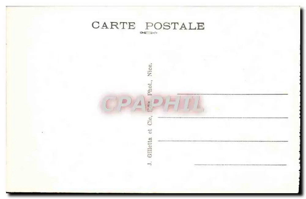 Nice — Casino e Jardim Albert-Ier — J. Gilletta e Cie, Nice - Verso