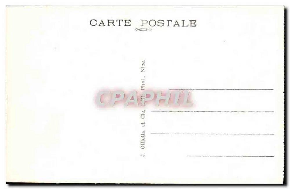 Nice - Jetée, Promenade e Mont-Boron — J. Gilletta et Cie, Nice - Verso
