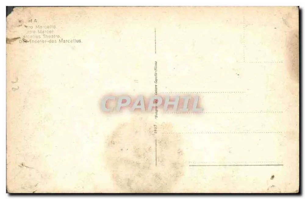 Teatro de Marcellus — Roma — editor C. Capella-Rivière - Verso