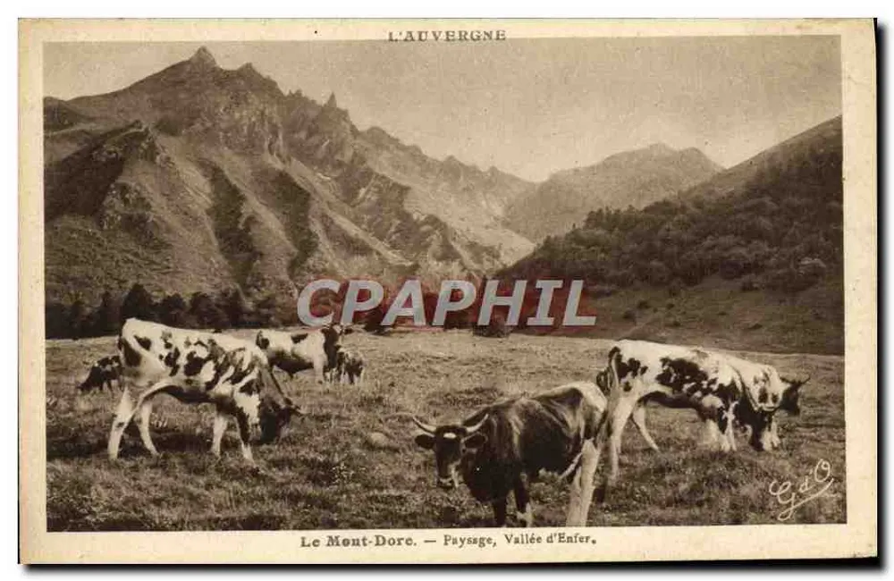 Mont-Dore — Paisagem, Vale do Inferno — J. Goutteranges, editor Puy-de-Dôme - Frente