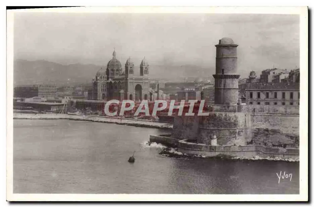 Marseille — Die Kathedrale und das Fort Saint-Jean — Yvon - Vorderseite