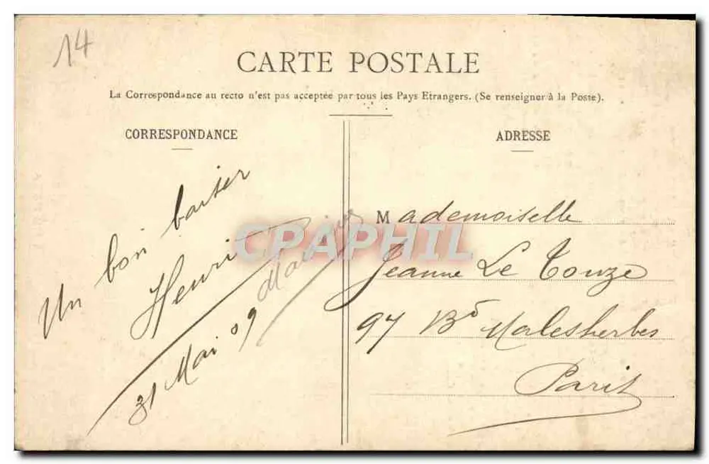 Le Gars de Falaise — Légende de la Lanterne — C. Jeanne, édit.-phot., Falaise - Verso