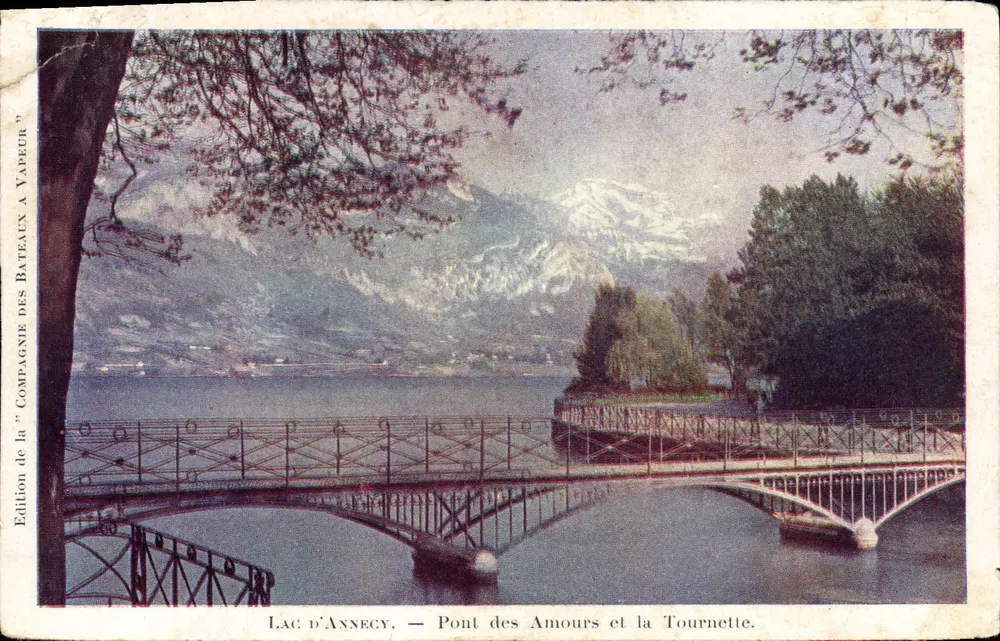 Lac d'Annecy — Pont des Amours und die Tournette — Édition de la Compagnie des Bateaux à Vapeur - Vorderseite