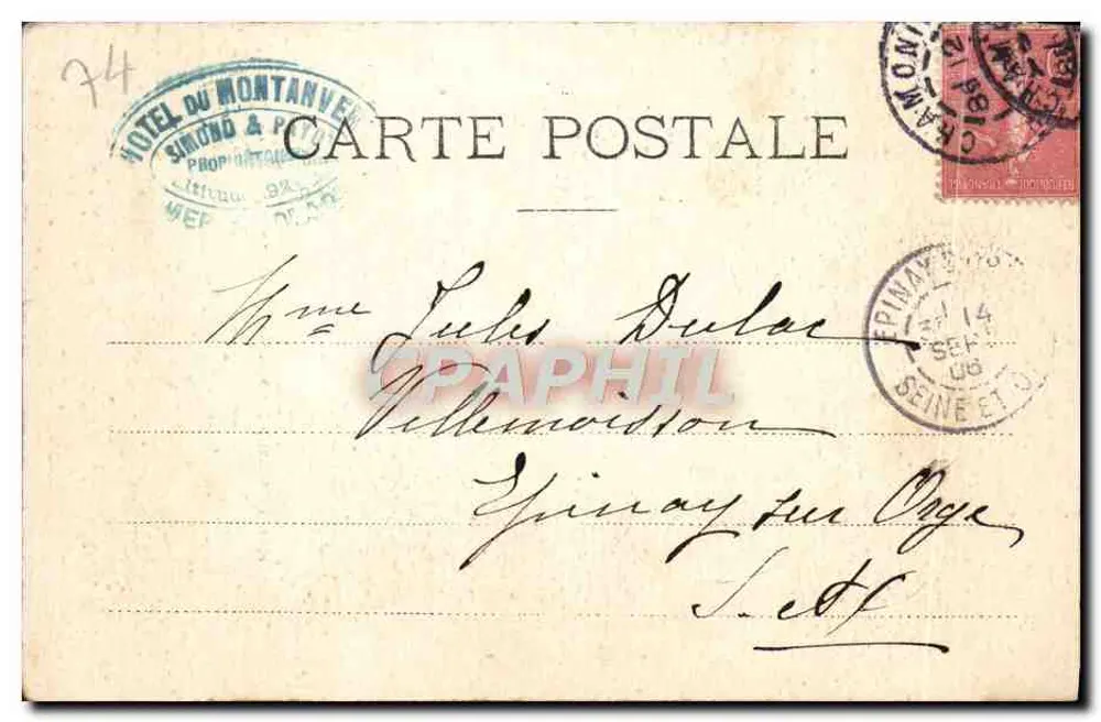 Mar de Gelo e Hotel do Montanvert — Charnaux Frères & Cie, Genebra, n°771 - Verso