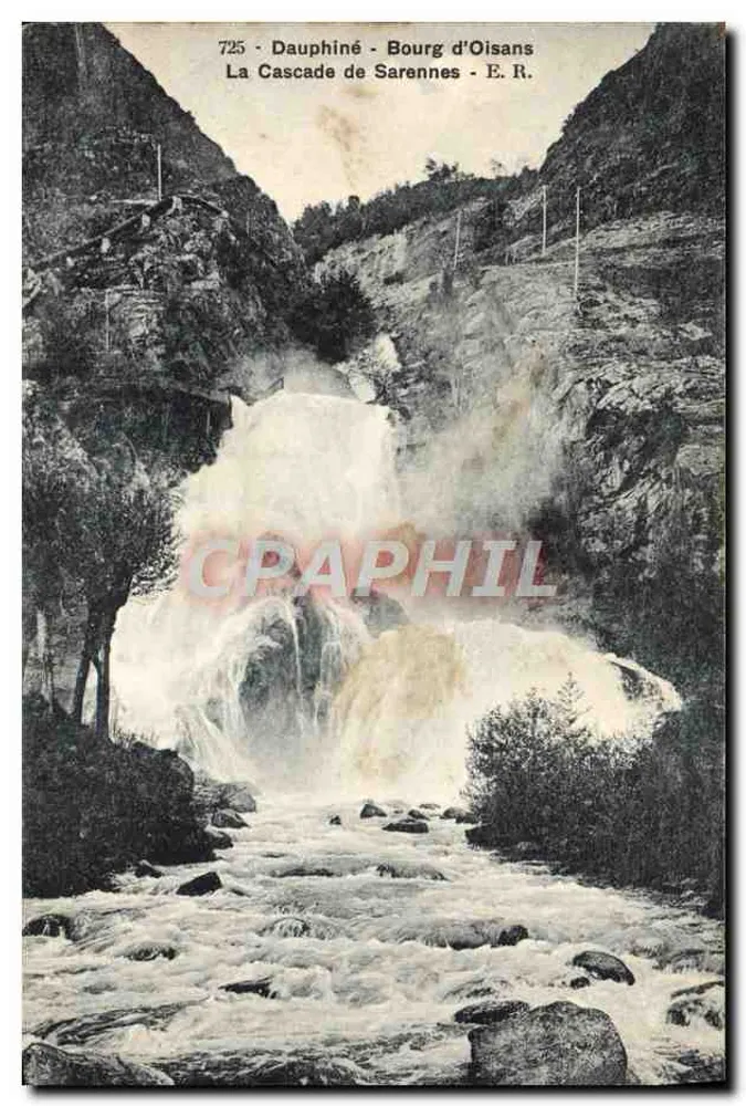 La cascata di Sarennes - Bourg d'Oisans - Dauphiné - E.R. - n°725 - Recto