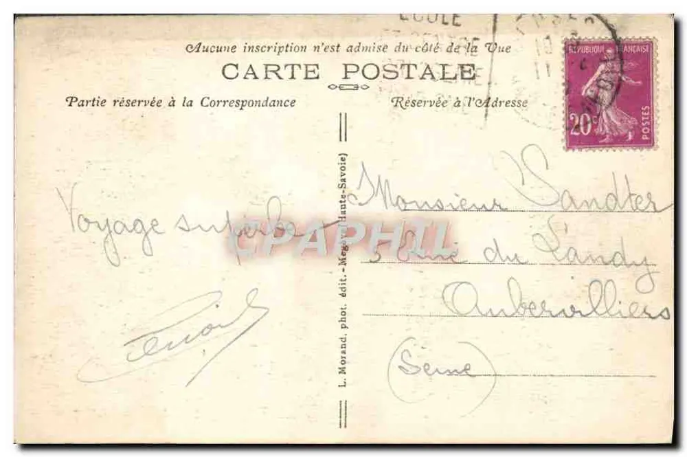 Séracs no Glaciar de Bionnassay — série 168 — L. Moyrand, fot. édit. - Haute-Savoie - Verso