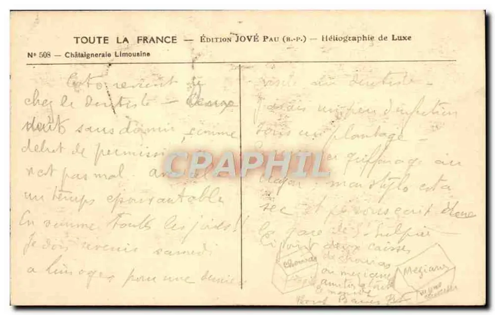 Femme au bord d'un chemin forestier — Éditeur JOVÉ PAU (B.P.) — N° 508 - Rewers