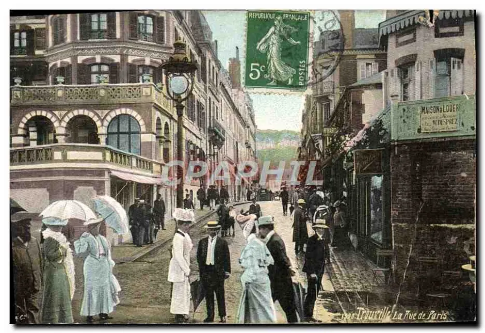 La Rue de Paris — scène de rue animée — éditeur : Geo Troutille, n° 1560 - Recto