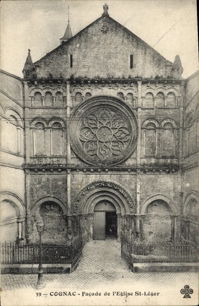Cognac — Fachada da Igreja de São Léger — Editor Cognac, n°39 - Frente