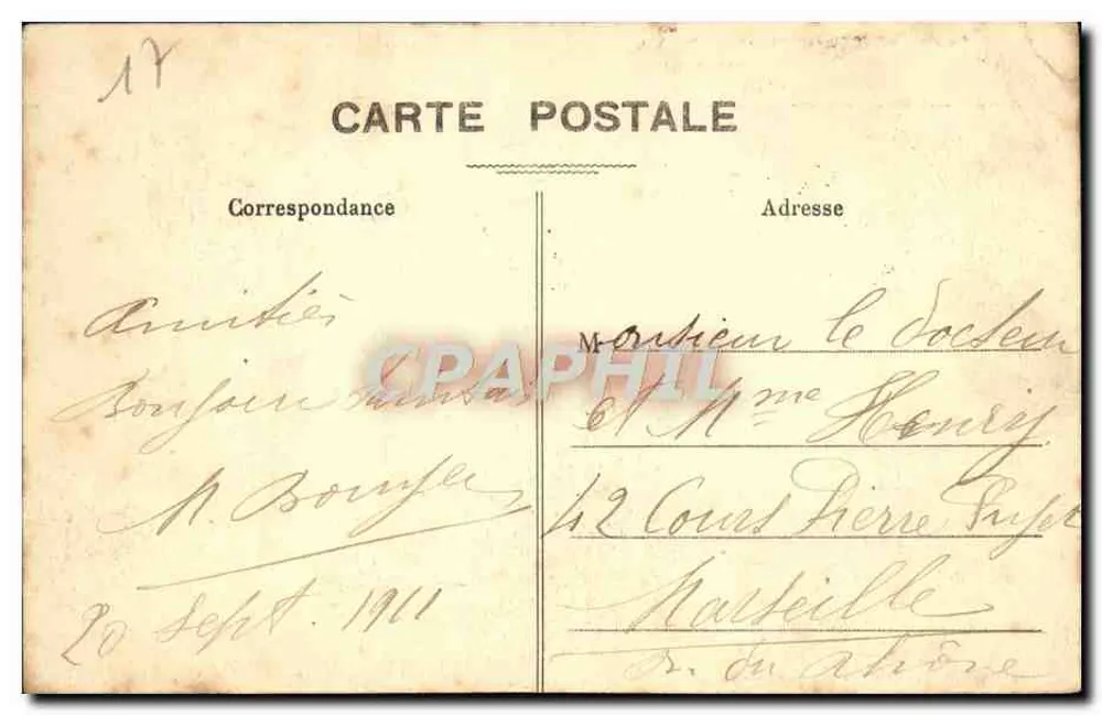 Saintes (Charente-Inférieure) — Abadia N.-D. de Ste-Marie (século XII, monumento histórico) — Entrada dos Claustros, 2º andar — Editor HENRY GULLIFER, rua Fonneuva - Verso
