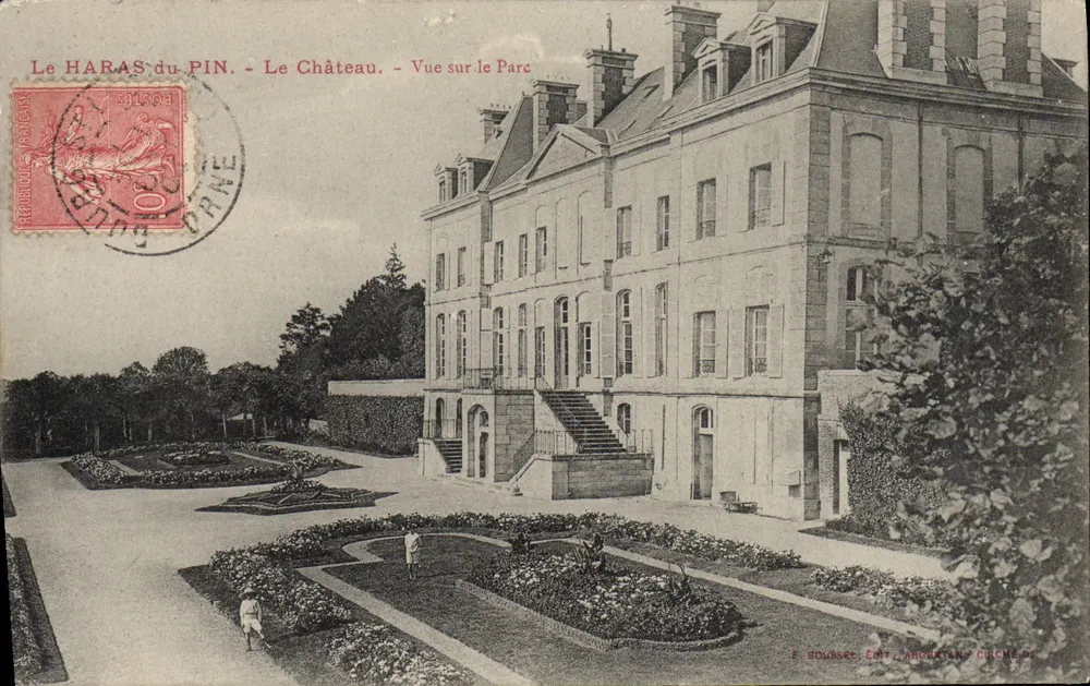 Das HARAS du PIN - Das Schloss - Blick auf den Park - Verleger E. BOUSSET, ARGENTON-CECHÉ - Vorderseite