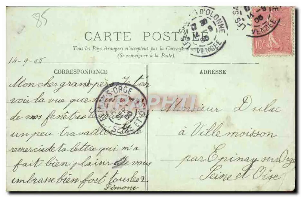 Les Sables-d'Olonne — Vers la pleine Mer — LL. n°18 - Rückseite