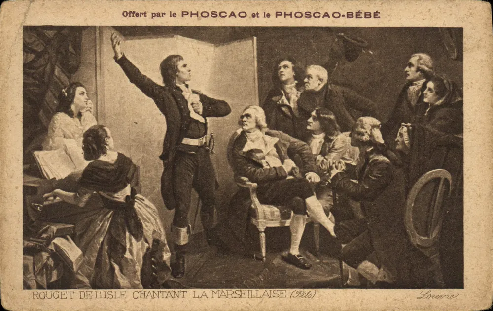 Rouget de L'Isle chantant la Marseillaise — scène historique — éditeur Louare - Frente