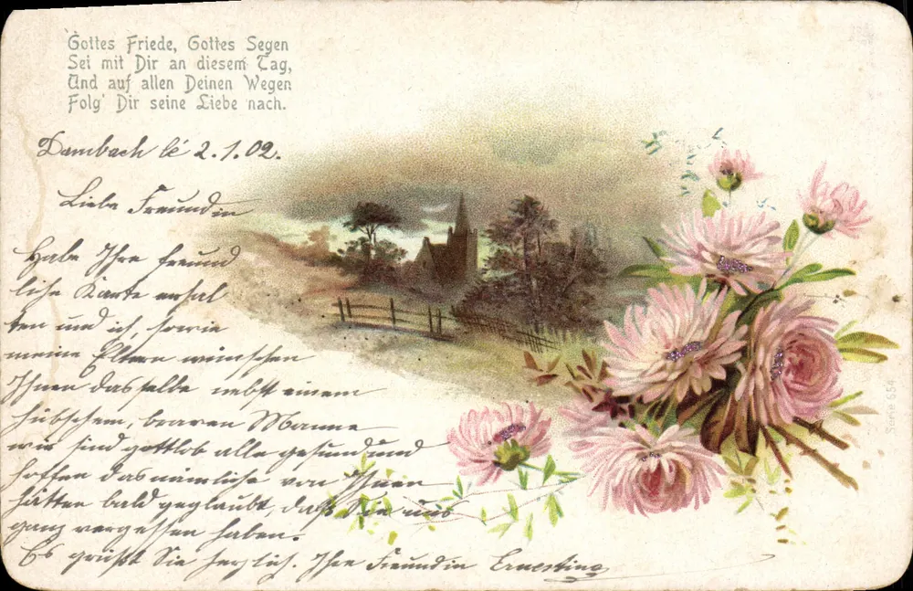 Dombach — paisagem rural com buquê de flores — série 654 - Frente