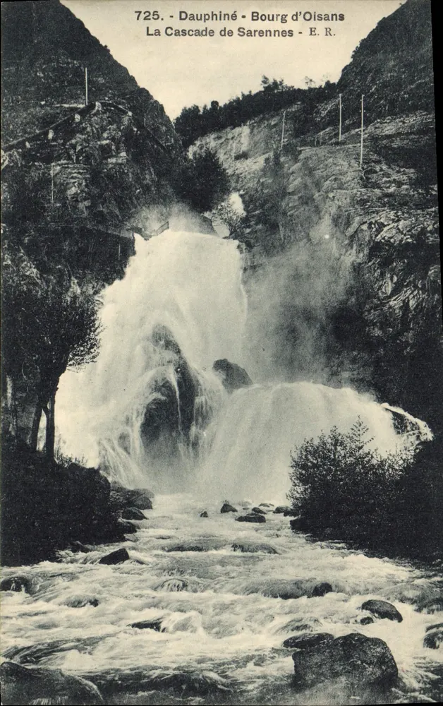 A Cachoeira de Sarennes - Bourg d'Oisans - E.R. - 725 - Frente
