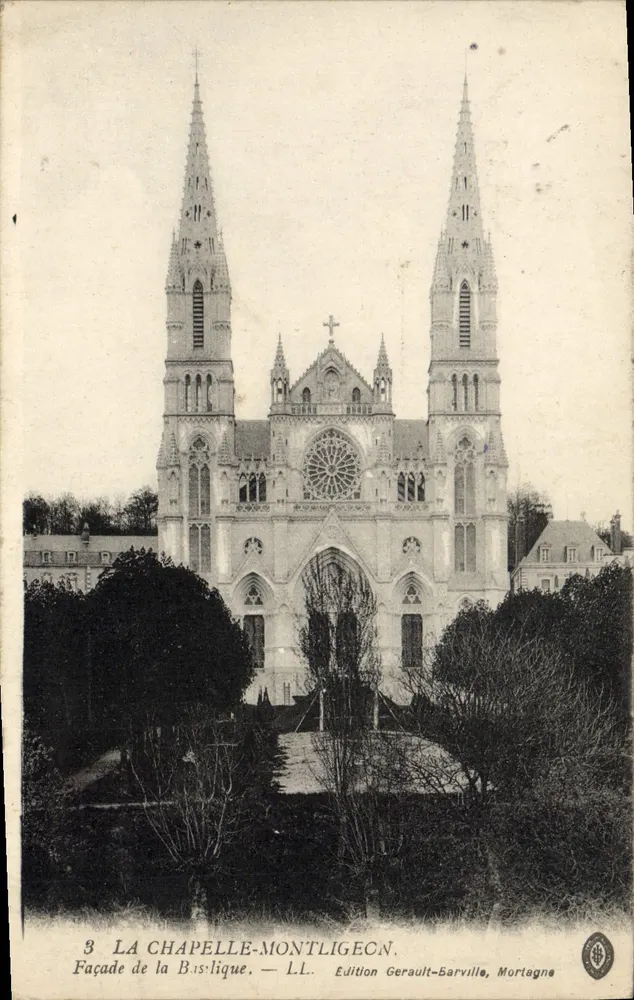 La Chapelle-Montligeon — Facha da Basílica — Edição Gerault-Sarville, Mortagne - Frente